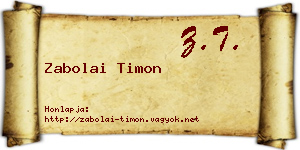 Zabolai Timon névjegykártya